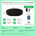 Ultra-Thin&Heavy Duty Remote-Controlled Motorized Turntable,Motorized Rotating Display Stand,Speed-Adjustable Rotating Platform,Human 3D Scan Electric Turntable for Scan,Showcase(19.7in/Black) - size: 19.7inch/Black/600Lbs Load