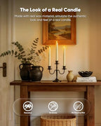 Homemory 6 Pcs Wax Flameless Taper Candles with Remote Timer and Dimmer, LED Candle Sticks with Flickering Light, Ivory Battery Operated Window Candles, 9.6 Inches for Wedding Home Indoor Decoration - style: Modern - Ivory 9.6"