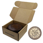 GOLDY&WENDY Oriental Luxury Round Elm Solid Wood Vase Display Stands Pedestal Base, Bat Pattern 3.9 in Diameter - size: 3.9X3.9X1.6 in