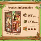 Cutefun Book Nook Kit, DIY Miniature Booknook Kit for Adults, 3D Wooden Puzzle Bookend Bookshelf Decor with LED Light & Dust Cover Creative Crafts Gifts for Book Lovers (Squirrel Collector) - style: Squirrel Collector