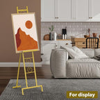 2 Pack Gold Easel Stand for Sign, Adjustable Metal Easels with Chain Support, Welcome Sign Stand for Painting, Display, Poster Picture, Wedding Sign (17" x 17" x 58") - style: 2pack-Gold