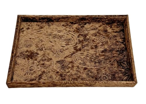 AgentMoon Jewelry Tray or Trinket Tray.Bedside Makeuop Remover Organizer for Earring Eyeglasses Phone Watch Bracelet Keys.Luxury Extra Velour Full Wrap. (Embossing Coffee) - color: Embossing Coffee