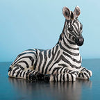 Zebra Table Sculpture - Resin Zebra Figurine - Black, White - African Safari Zebra Collectible for Bedroom, Living Room, Office, Bookshelf, Mantel, Entryway, Foyer, Nursery -5.9inch L x 3.54inch H