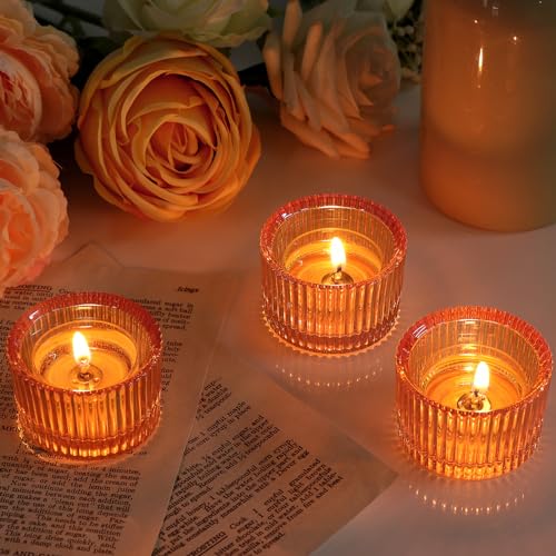 Lanttu Tealight Candle Holder Set of 12, Gold Small Votive Candle Holders for Table Centerpiece, Glass Tea Light Candles Holder for Party & Home, Wedding Decor (2'' Dia x 1.4'' H) - color: Gold