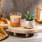 Wood Pedestal Stand, Farmhouse Wood Riser for Bathroom Kitchen Counter, Rustic Wooden Soap Tray for Bottles Candles Plant Display (Natural)