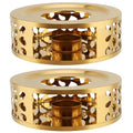 2 PCS Metal Teapot Warmer Base, Stainless Steel Teapot Warmer with Tealight Holder for Glass or Ceramic Teapot, Gold
