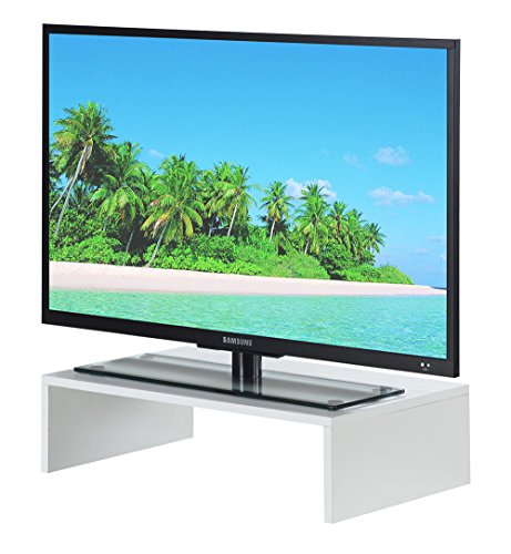 Convenience Concepts Designs2Go Small TV Riser 23.75", for TVs up to 26" - Contemporary TV or Computer Riser for Living Room, Modern Office, Den, White - color: White, size: Small