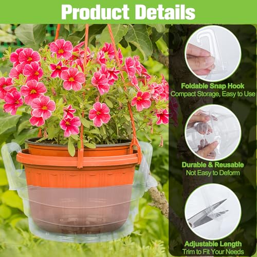 Miuwauer 15 Pack of 10-inch Hanging Basket Water Catcher Plastic Hanging Plant Drip Pan Tray Plastic Saucers Liners for Indoor Outdoor Hanging Plants Baskets Flower Pots - Clear, Round - size: 10 inch