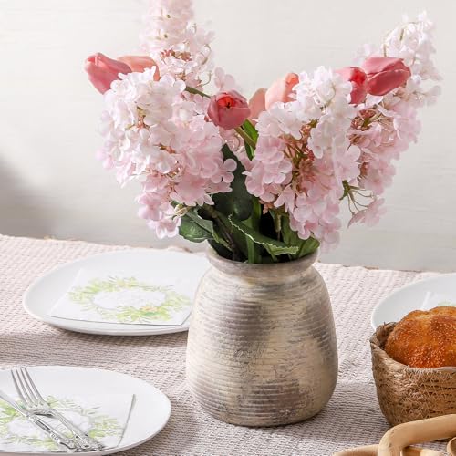 Ceramic Flower Vase, 7.48" Rustic Vases Home Decor Farmhouse Vintage Pampas Decorative Pottery Clay Vases for Table Living Room Bookshelf Entryway Kitchen Bathroom Bedroom - color: 7.5“ H - Rustic
