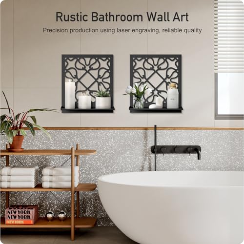 Candle Wall Sconce, Retro Wall Decor, Black Minimalism Wall Art for Living Room Bedroom Bathroom (2 Pack 11.8 x 13 in) - color: Black- Totem