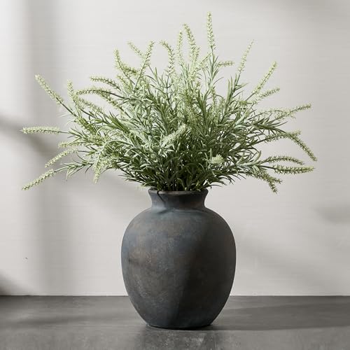 SIDUCAL Ceramic Decorative Flower Vase | 7.48 Inch Pottery Rustic Farmhouse Boho Vase for Home Decor, Table, Living Room, Bathroom, Coffee Desk, Shelf, Mantel Decoration, Wedding, Bronze - color: 1007-bronze