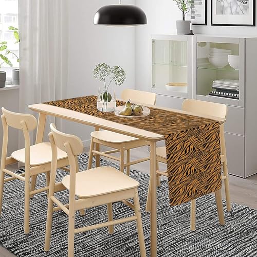 Tiger Pattern Print Table Runner Unique Power Fashion Tablerunner for Kitchen Cafe Dining End Table Sofa Holiday Wedding Home Decor 13x36in - color: Fur-12, size: 13x36in