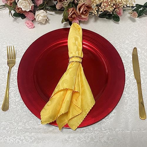 13inch Round Plastic Charger Plates,Set of 8,Charger Plates for Dinner,Wedding,Party,Event Decoration. (Metallic foil Red) … - color: Metallic foil Red