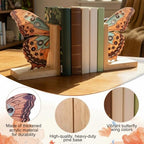 Decorative Butterfly Bookends Wooden Acrylic Butterflys Bookend Modern Bookshelf Decor Accent Book Stopper Decor for Home Farmhouse Shelves Office Lover Gift(Junonia Almana Butterfly) - style: Junonia Almana Butterfly
