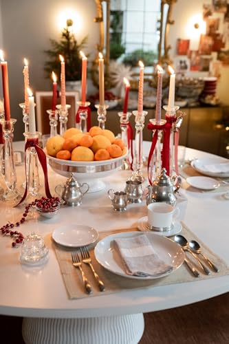 Crystal Candlesticks — by Alice Lane Home Collection — Set of 3 — Decorative Candle Holders — Classic Design for Weddings, Dining and Party — Timeless Home Decor — for Tapered Candles — Size S, M & L