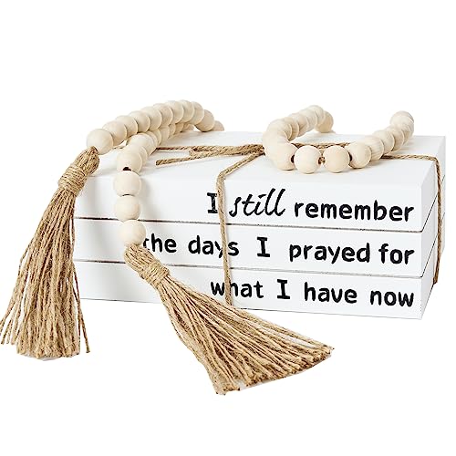 Decorative Books for Home Decor, White Faux Books for Decoration, Rustic Farmhouse Stacked Display Books (I Still Remember) - style: I Still Remember