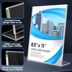 Eocnrhe Acrylic Sign Holder 8.5 x 11 12 Pack, Double-Sided Clear Sign Holder Plastic Stands for Display, Table Sign Stands, L Shape Flyer Holder