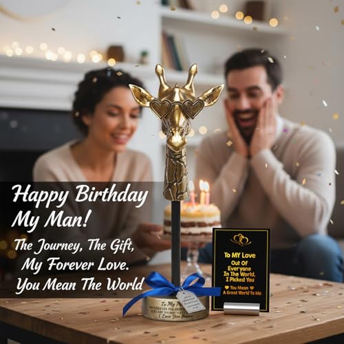 Birthdays Gift for Boyfriend Husband from Girlfriend Wife, to My Man Exquisite Handmade Giraffe Decor Gift for Man, Wedding Anniversary Present Romantic Home Decor for Men,Hubby,Spouse - style: To My Man