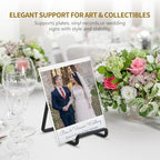 Plate Holder Easel Display Stand - 4.5 inch Metal Plate Stands for Display - Tabletop Picture Stand - Black Iron Easels for Display Pictures | Photo Frames | Book | Decorative Plates | Plaque - 1 Pack