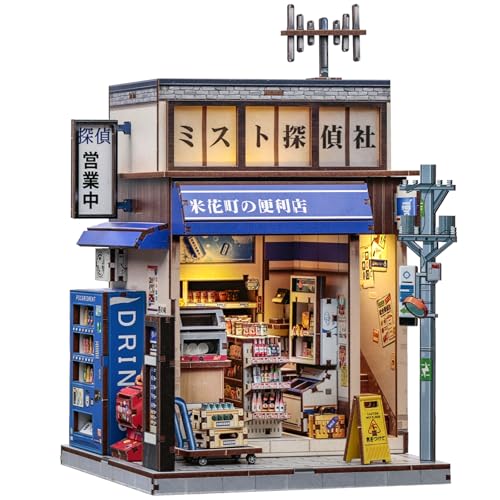Japanese Dual-Scene 3D Puzzle Book Nook Kit - 3D Dollhouse with Hidden Staircase, Dual-Scene Design, DIY Craft, Tabletop Decor & Gifts for Adults（Beika-cho Convenience Store） - style: Beika-cho Convenience Store