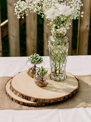 Set of (12) 11-13 inch Wood Slices for centerpieces! Wedding centerpieces, Wood Rounds, Tree Slices (11-13 inch Set of 12) - size: Set of 12 Large (11-13")
