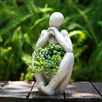Large Planters for Outdoor Indoor Plants Head Face Planter Pot Unique Succulent Planters Flower Vase with Drainage Hole Thinker - color: Man