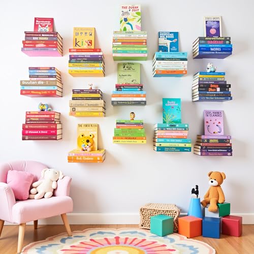 xympo Floating Invisible Bookshelf Wall Mounted (Set of 4) - Aluminum - Turn Books into Floating Shelves