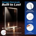 Azar Displays 152430-3PK Bottom Load Sign Holder 8.5x11 – Clear Flexible Plastic Display Stand for Menus, Signs, Promotions – Vertical Tabletop Frame, Pack of 3