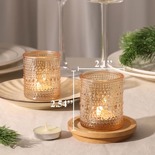 30 Pcs Gold Votive Candle Holders, Tea Light Candle Holders with Polka Dot Embossed, Gold Table Centerpieces for Weddings, Home Decor, Baby Shower, Special Occasions - color: Gold