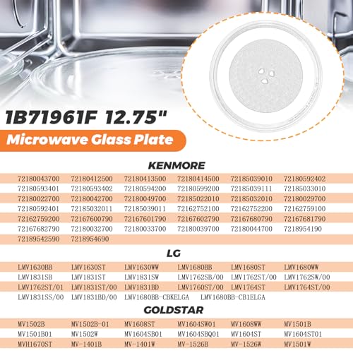 12.75" Microwave Glass Turntable Fit for GE, LG, Kenmore, Sears Microwave Glass Tray, 12 3/4 inch Microwave Glass Plate Replace WB49X10129 1B71961F 1B71961H 507049 WB49X10074 3390W1A027A by Beaquicy - size: 12.75"