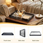12"x8"Bathroom Vanity Tray for Counter,Black Acrylic Perfume Tray for Dresser,Kitchen soap Dispenser Tray,Coffee Table Tray Decor,Lucite Jewelry Candle Valet Tray,Toilet Organizer - size: 11.8" x 7.9" x 1.3"