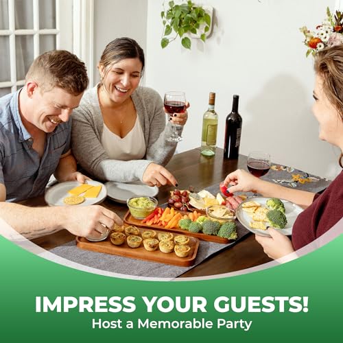 Solid Acacia Wood Serving Trays (14 x 5.5 inches) Rectangular Wooden Large Serving Platters for Food, Wooden Platter for Charcuterie, Appetizer Serving Tray, Wood Cheese Board (Set of 3 Plates) - size: Medium