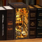 DIY Wooden Book Nook 3D kit Magic House - Booknook Book end Bookend Puzzle Bookshelf Decor LED Light