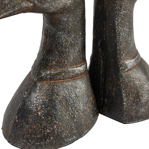 Creative Co-Op Decorative Distressed Cast Metal Duck Head Bookends, Black, Set of 2