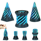 3PCS Impossible Cone,3D Printed Spiral Cone Fidget Toys,Impossible Pyramid Passthrough Sculpture,Stress Relieving Toys for Adults and Kids,Stocking Filler White Elephant Gifts (Green+Black) - color: Green+black