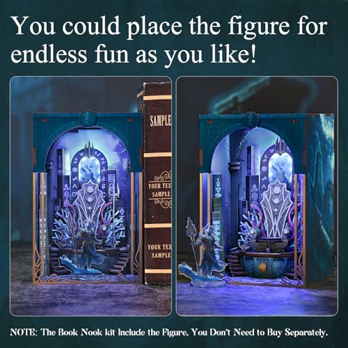 MiniCity Book Nook Kit - DIY Miniature House Dollhouse Kit for Adults and Teens, Booknook Tiny House Gifts for Family Friends (Throne of Aqua) - style: Throne of Aqua