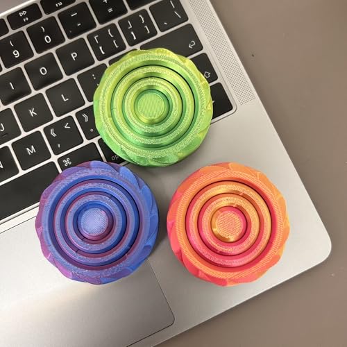 3D Rotating Gyroscope Sculpture - Sculpted Desktop Decor, Personalized Home Office Gifts for Men and Women (Fathers, Husbands, Boyfriends) - color: Purple