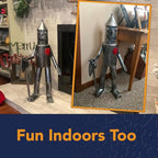 Bits and Pieces Tin Woodsman Tin Man Metal Garden Statue - Whimsical Metal Yard Art Sculptures Tinman Figure - Weather Resistant Sculptures for Porch Patio Yard - 30" Tall Lawn Statues