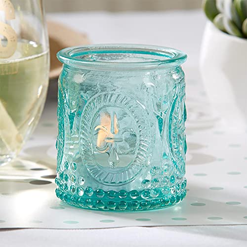 Kate Aspen Vintage Blue Glass Tealight Holder - Set of 8