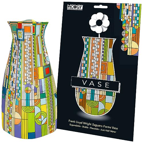 MODGY Collapsible and Expandable Flower Vase Plastic Decorative Modern Centerpieces Dining Table Decor Living Room Bathroom Wedding Office, Frank Lloyd Wright, Saguaro - style: Saguaro