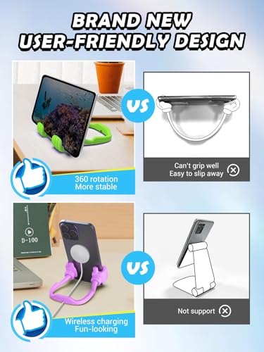 Gifts for Mothers Day Mom Wife Adults Cell Phone Stand - 2 Pack Thumbs Up Lazy Phone Holder for Desk Birthday Gifts for Kids Adults Women Men Stocking Stuffers (Bright Purple & Avocado Green, 2) - color: Bright Purple & Avocado Green, size: 2