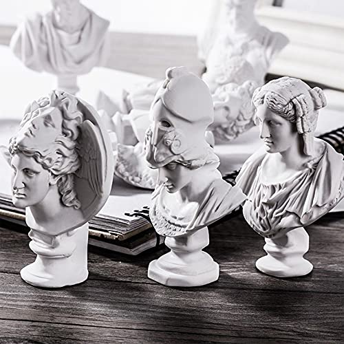 LAGOM HOUSE Greek Bust Statue and Sculptures Set of 10 PCS Greek Bust Statue Decor Roman Resin Mini Greek Mythology Figurine Greek God Bust Small for Decor/Gifts/Drawing