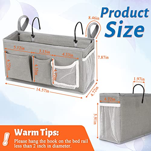 Loghot Bedside Caddy/Bedside Storage Bag Hanging Organizer for Bunk and Hospital Beds,Dorm Rooms Bed Rails,Can be Placed Glasses,Books,Mobile Phones,Keys (New Grey-1) - color: 1pc New Grey-1