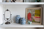 Creative Co-Op Blue & White Ceramic Ginger Jar with Lid - color: Blue & White, size: 6.5" High