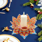 DIY Diamond Art Painting Candlestick Holders Mandala Flower Shape Desk Candle Tray Tabletop Ornaments for Wedding Festival and Party Home Table Centerpiece-Flower05 - color: Flower05