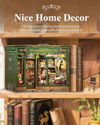 Cutefun Book Nook Kit - DIY Miniature Flower Shop Booknook Kits for Adults and Teens, 3D Wooden Puzzle Bookend Bookshelf with LED Light, Creative Crafts Gifts for Book Lovers (Blossom Florists) - style: Blossom Florists