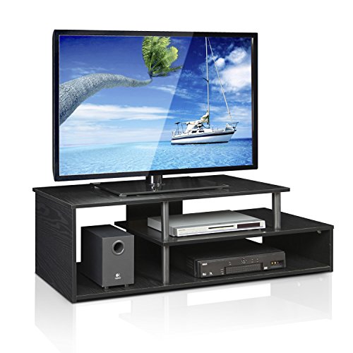 Furinno Econ Low Rise TV Stand, Black/Black - color: Black/Black