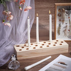 1Pcs Giant Wooden Candlestick, Wooden Taper Candle Holders Candlestick Table Centerpiece Rustic Taper Candle Holder for Birthday Mother's Day Wedding Anniversary Thanksgiving Decoration