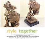 Creative Abstract The Thinker Statue Sandstone Face & Hand Statues and Sculptures Home & Office Desk Decoration (Sand Silence)