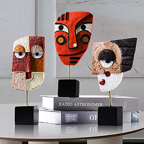 Smile - Handcrafted Statues Resin Abstract Sculpture for Home Decor Modern,African Art Tribal Figurines Decorations Items Accents Influencer Picks for Bookshelf,TV Stand,Living Room,Nightstand - color: Smile, size: 1 PCS